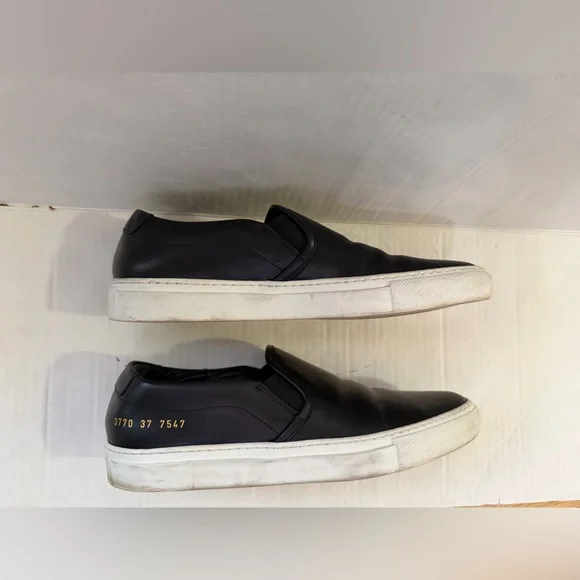 Common Projects Black Leather Slip-Ons - Picture 6 of 9